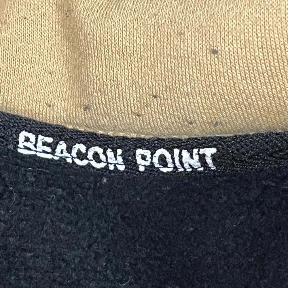 Beacon Point West Baden Springs Hotel 1/4 Zip‎ Pullover Sz L Black Double Collar